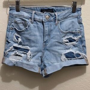 Aeropostale high rise midi denim shorts 0